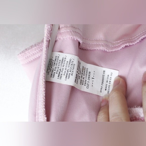 Pink Satin Tulle Sleeveless Dress - Picture 3 of 3